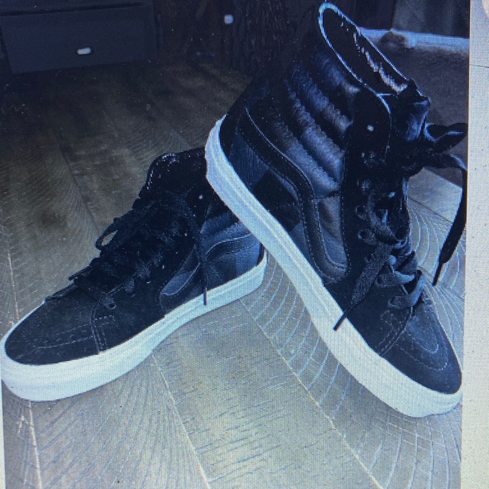 Vans Sk8-Boys Leather/Suede Check Asphalt Black Boys or women’s